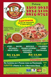 Panfletos - Pizzarias, Deliverys e Restaurantes - Pira