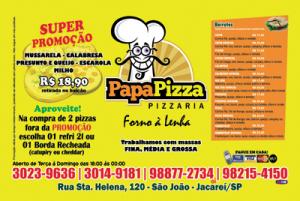 Papa Pizza em São Paulo Cardápio