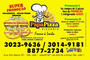 papel bandeja - Pizzarias, Deliverys e Restaurantes - Papa Pizza